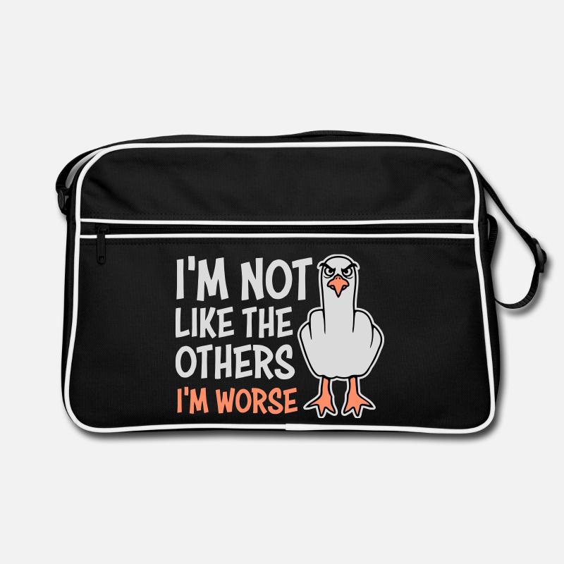 Mittelfinger Möwe Im Not Like The Others I'm Worse Retro Tasche