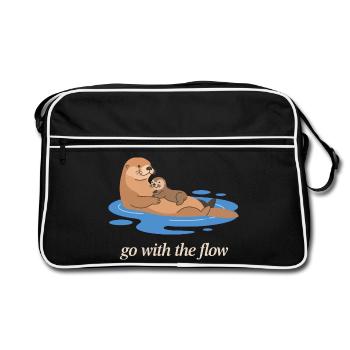 Otter Duo : Laisse Aller avec le Courant - Sac Retro - noir/blanc - Devant