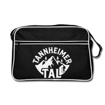 Tannheimer Tal Bergpanorama - Retro Tasche - Schwarz/Weiß - Vorne