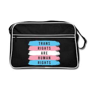 LGBTQ Pride Month - Trans Rights Are Human Rights - Retro Bag - black/white - Front
