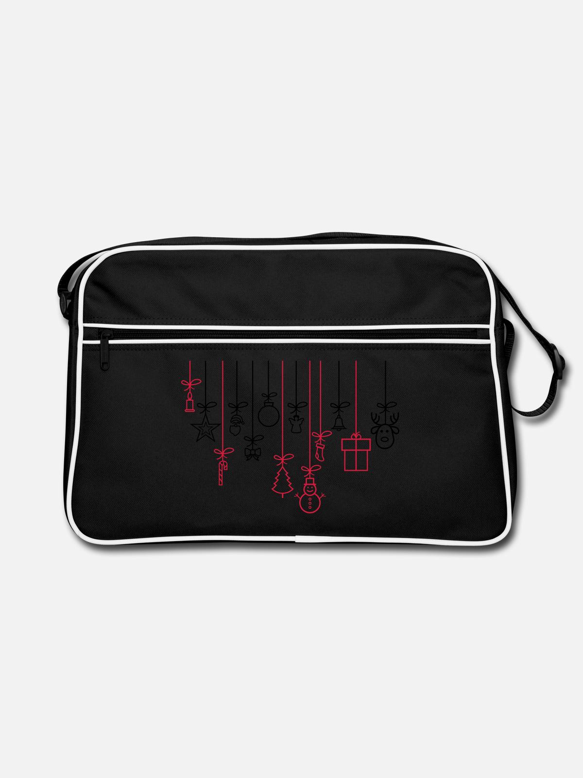 CHRISTMAS - Retro Bag - black/white - Front