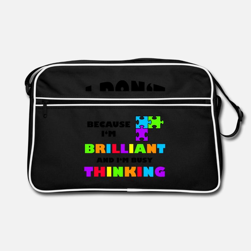 I Dont Speak Much Brilliant Autism Retro Bag