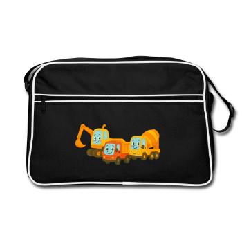 Building site - Retro Bag - black/white - Front