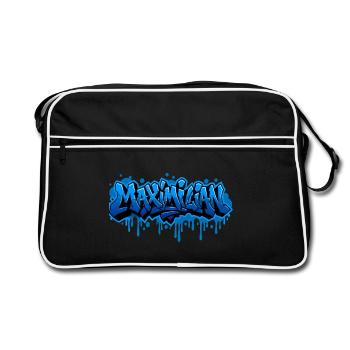 Graffiti  MAXIMILIAN Prénom cadeau idéal imprimabl - Sac Retro - noir/blanc - Devant