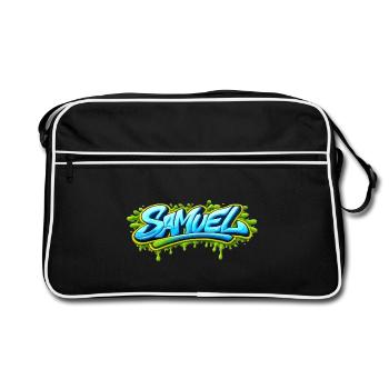 GRAFFITI NAME SAMUEL FOR  PERFECT GIFT PRINTABLE  - Sac Retro - noir/blanc - Devant