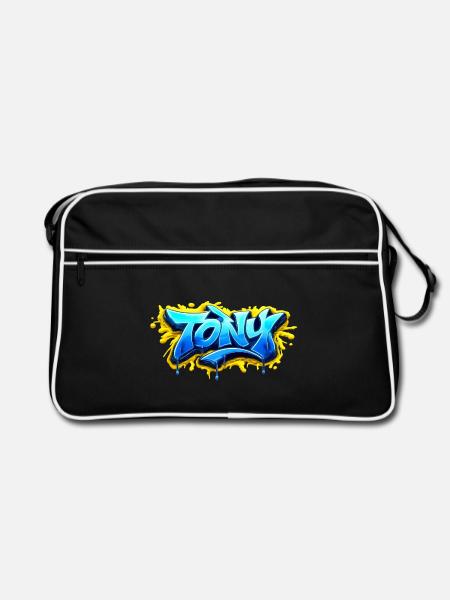 GRAFFITI NAME TONY FOR PERFECT GIFT PRINTABLE - Sac Retro - noir/blanc