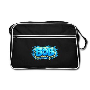 BOB GRAFFITI NAME FOR PERFECT GIFT PRINTABLE  - Sac Retro - noir/blanc - Devant
