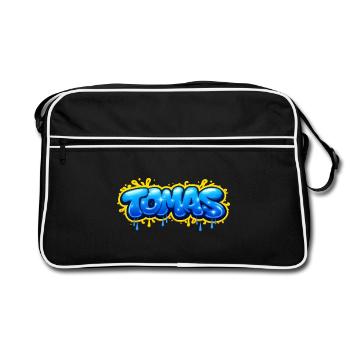TOMAS GRAFFITI NAME FOR PERFECT GIFT PRINTABLE  - Sac Retro - noir/blanc - Devant