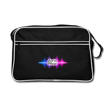 Lost in Music Sound Waves - Retro Bag - black/white - Front
