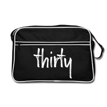 30 thirty 30. birthday gift number 30 number - Retro Bag - black/white - Front
