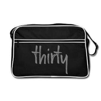 30 thirty 30. birthday gift number 30 number - Retro Bag - black/white - Front