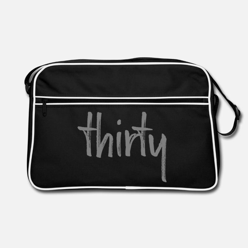 30 thirty 30.Geburtstag Geschenk Zahl 30 Nummer Retro Tasche