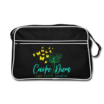 Carpe Diem VIVEZ CHAQUE INSTANT - Sac Retro - noir/blanc - Devant