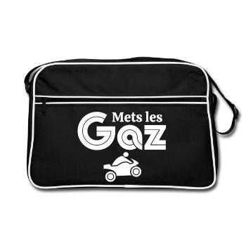 moto, fan de moto, motard - Sac Retro - noir/blanc - Devant