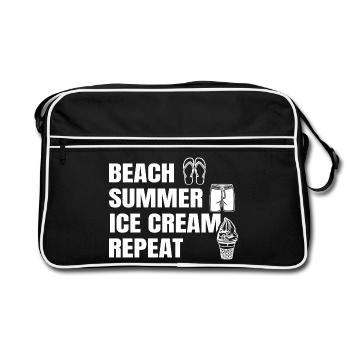 Ice Cream Lover Saying - Retro Bag - black/white - Front
