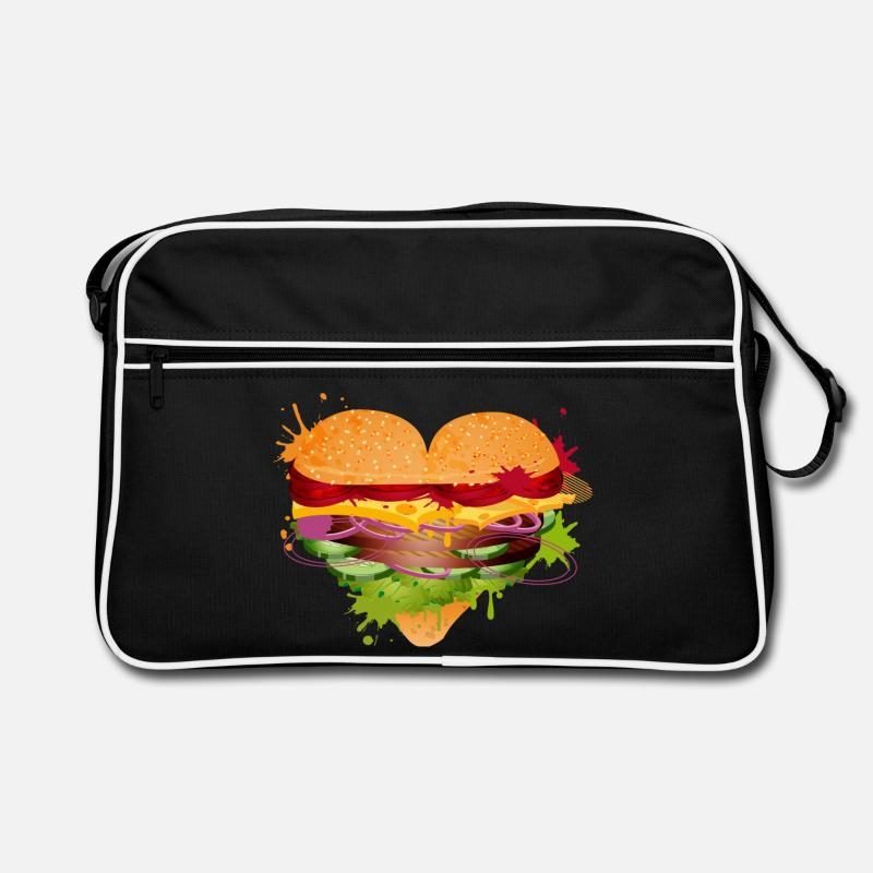 stuffed burger bun in heart shape graffiti Retro Bag