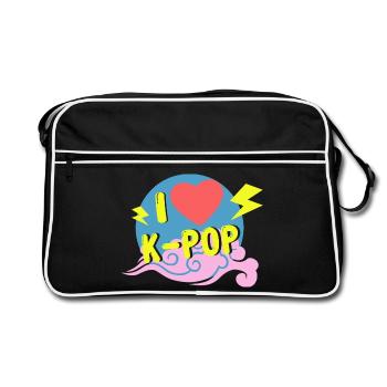 I love Kpop - Retro Bag - black/white - Front