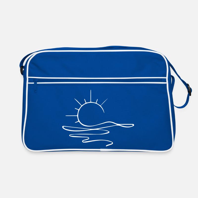 Esquisse du coucher de soleil (blanc) Sac Retro