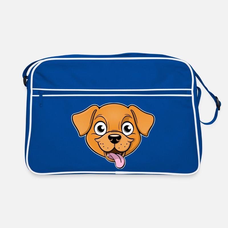 Image joyeuse de la tête d’un chien Sac Retro