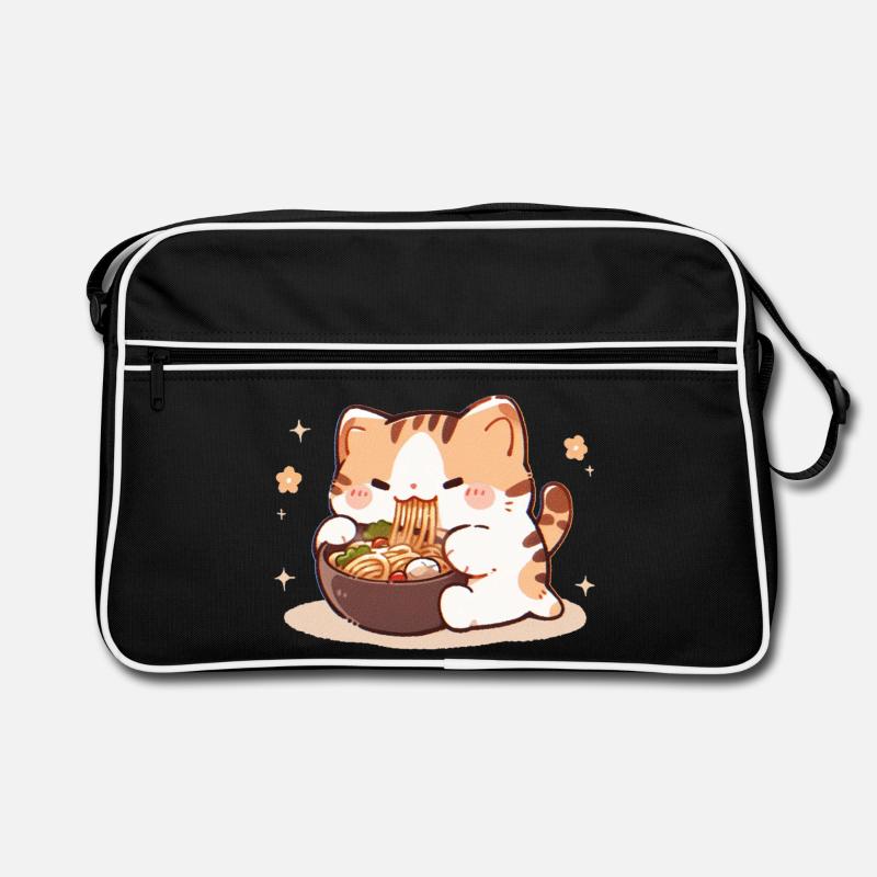 Mème de chat mangeant des spaghettis Sac Retro