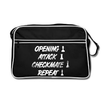 Chess Techniques - Retro Bag - black/white - Front