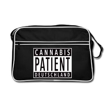 Cannabis Patient Deutschland - Retro Tasche - Schwarz/Weiß - Vorne