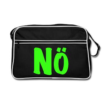 Nope in neon green - Nope - No - Zero desire - Retro Bag - black/white - Front