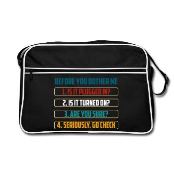 Before You Bother Me Tech Checks - Retro Bag - black/white - Front