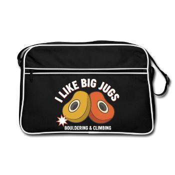 I Like Big Jugs Bouldering & Climbing Fun - Retro Bag - black/white - Front