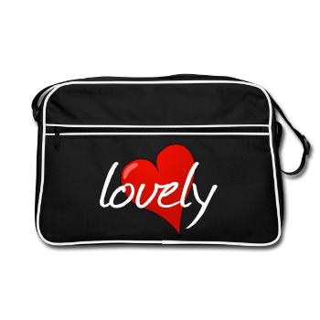 LOVELY - Retro Tasche - Schwarz/Weiß - Vorne