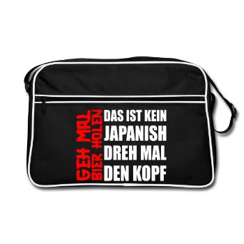 Va chercher de la bière, humour, fans de bière, pils, bière gratuite. - Sac Retro - noir/blanc - Devant