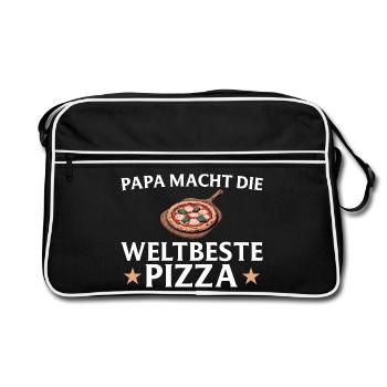 Pizza Baker - Dad makes the world's best pizza - Retro Bag - black/white - Front
