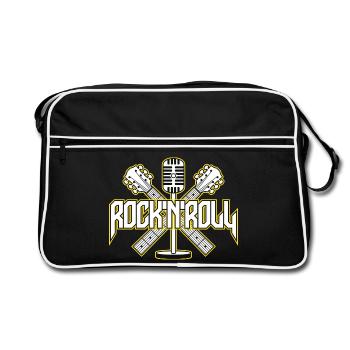 RocknRoll Crest avec guitares et micro - Sac Retro - noir/blanc - Devant