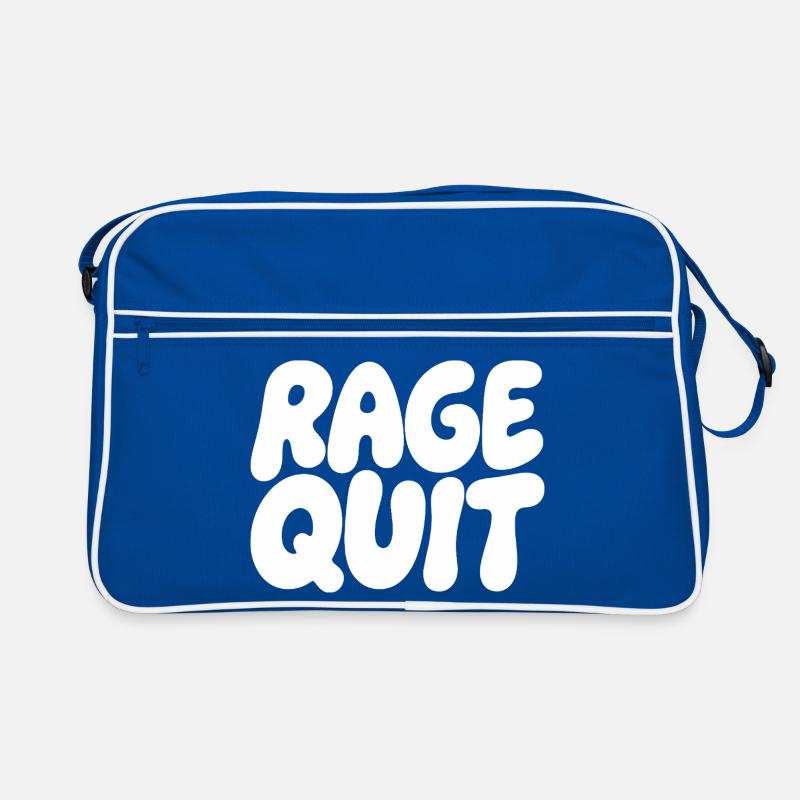 Rage Quit Bubble Schrift Retro Tasche
