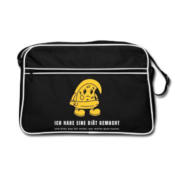 Ich habe eine Diät gemacht - Lustiger Spruch Diät  - Retro Tasche - Schwarz/Weiß - Vorne