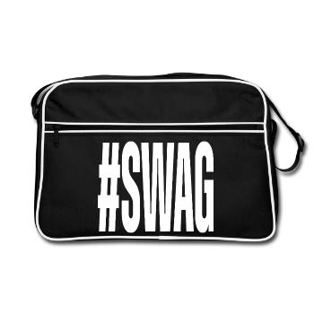 Hashtag Swag - Retro Tasche - Schwarz/Weiß - Vorne