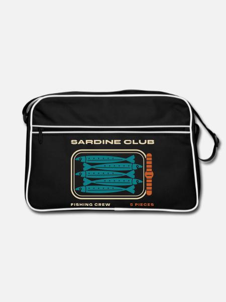 Sardinenclub - Retro Tasche - Schwarz/Weiß