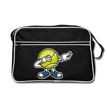Dab dabbing tennis ball﻿ - Retro Bag - black/white - Front