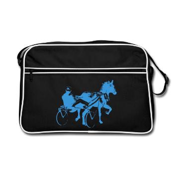 Trabrennen traber - Retro Tasche - Schwarz/Weiß - Vorne