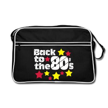 Fête des années 80, chemise amusante, retour aux années 80.. (25) - Sac Retro - noir/blanc - Devant