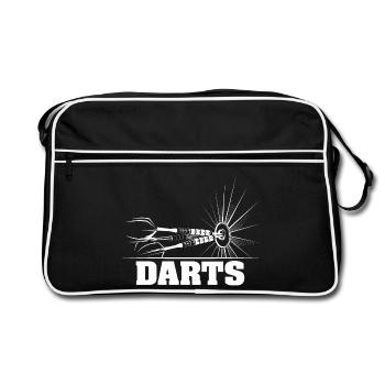 Fléchettes Fléchettes Joueur Flèches Illustration Bar Sports - Sac Retro - noir/blanc - Devant