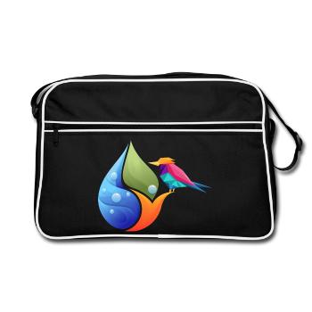 Feuille de couleurs géométrique du colibri - Sac Retro - noir/blanc - Devant