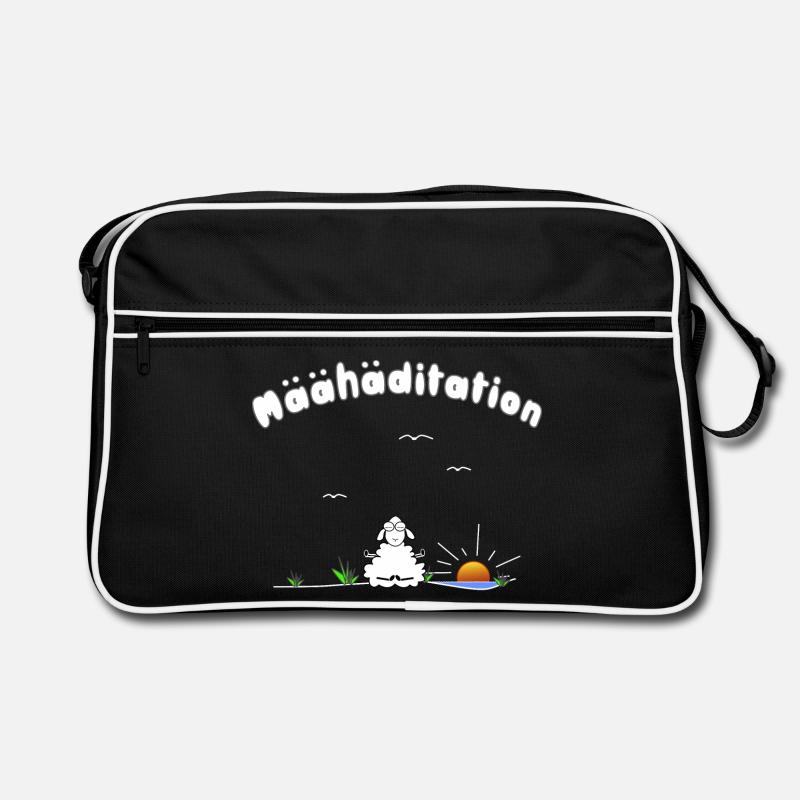 Meditation - Retro Tasche - Schwarz/Weiß