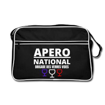 apéro, apéro national, picole nationale - Sac Retro - noir/blanc - Devant