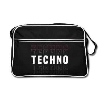 Futuristisches Techno-Design mit Neonfarben - Retro Tasche - Schwarz/Weiß - Vorne