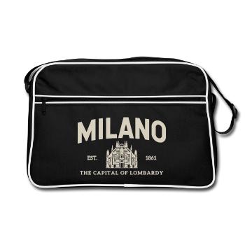 Motif de ville vintage de l’emblème de Milan - Sac Retro - noir/blanc - Devant