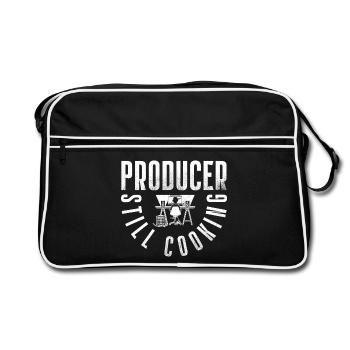 Producteur studio Silhouette à la console de mixage - Sac Retro - noir/blanc - Devant