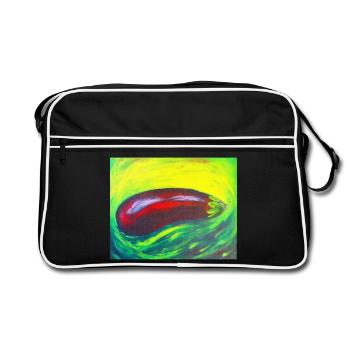 Aubergine verte - Sac Retro - noir/blanc - Devant