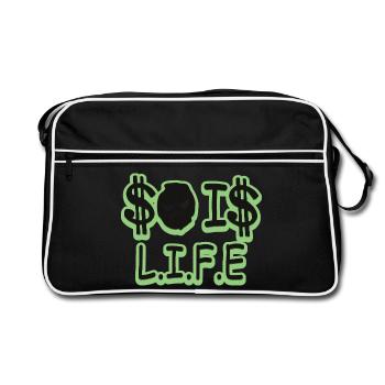 So ist das Leben - Retro Tasche - Schwarz/Weiß - Vorne