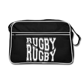 rugby, rugby sport, rugby humor - Retro Bag - black/white - Front